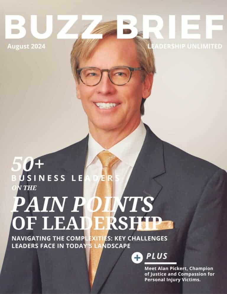 Alan Pickert on cover of August Pain Points of Leadership Brief